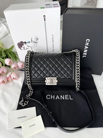 Chanel Boy Black Silver