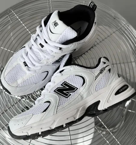 New Balance White New Black