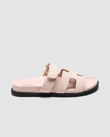Hermes Chypre Sandals Pink Suede