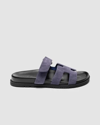 Hermes Chypre Sandals Violet Suede