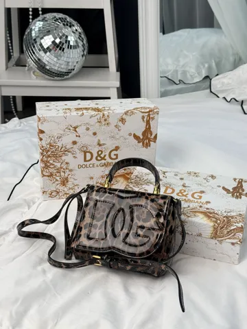 Dolce & Gabbana DG Logo Leopard Patent Mini Bag