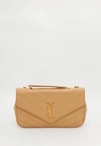 Saint Laurent Loulou Big Size Leather Beige with Gold