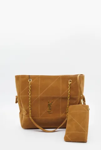Saint Laurent Jamie Shopping in Lambskin Taupe