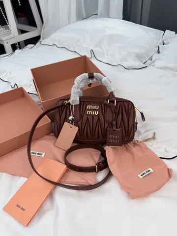 Miu Miu Arcadie Burgundy Leather Bag