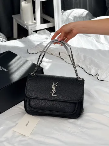 Saint Laurent Niki in Grained Lambskin Black / Silver