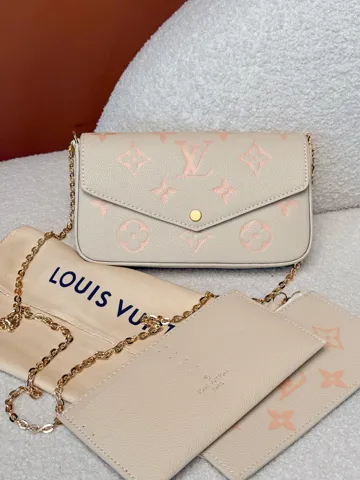 Louis Vuitton Felicie Pochette Monogram Empreinte Leather Cream Pink