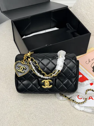 Chanel Classic Flap Top Handle Black with Gold