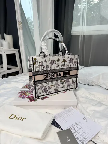 Dior Book Tote Floral Embroidery