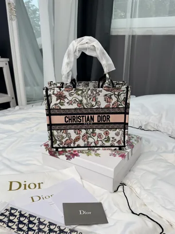 Dior Book Tote Floral Embroidery