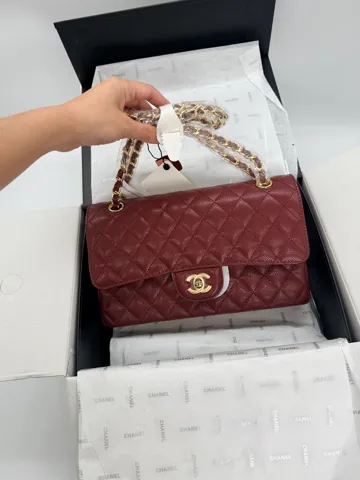 Chanel Classic Flap 25 Bordo Caviar Gold Hardware