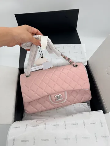 Chanel Classic Flap 25 Pink Silver Hardware