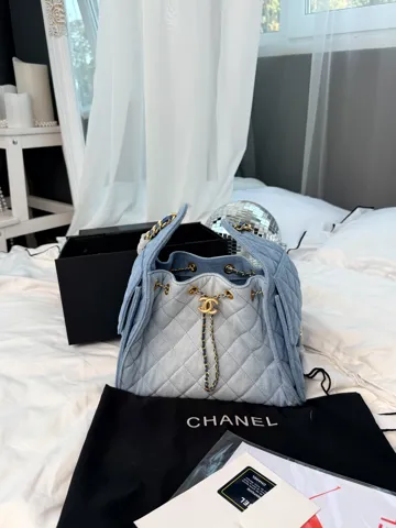 Chanel 25 Light Blue Denim Handbag