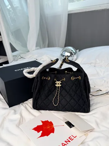 Chanel 25 Dark Graphite Denim Handbag