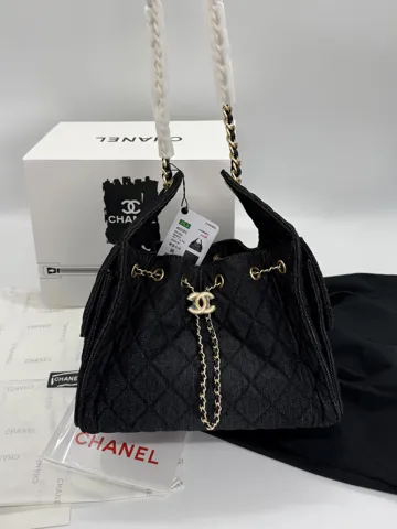 Chanel 25 Dark Graphite Denim Handbag