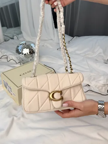 Coach Coach Tabby Shoulder Bag Milk with Gold Hardware