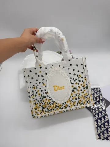 Dior Book Tote Floral Embroidery