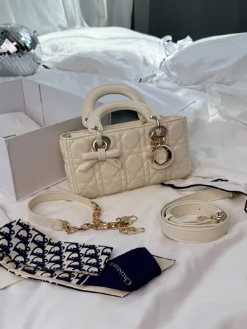 Dior Lady D-Joy Bag Milk with Gold