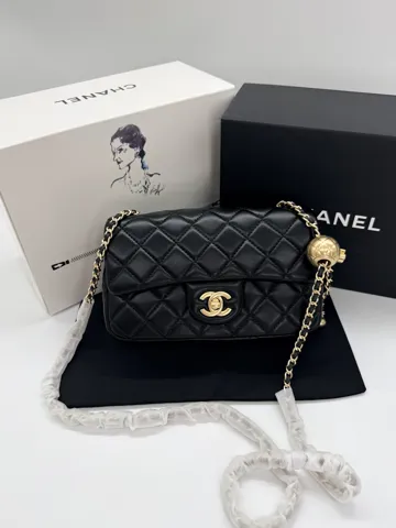 Chanel Mini 20 Classic Flap Bag in Black with Gold