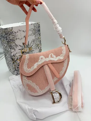Dior Saddle Bag Toile de Jouy Pink