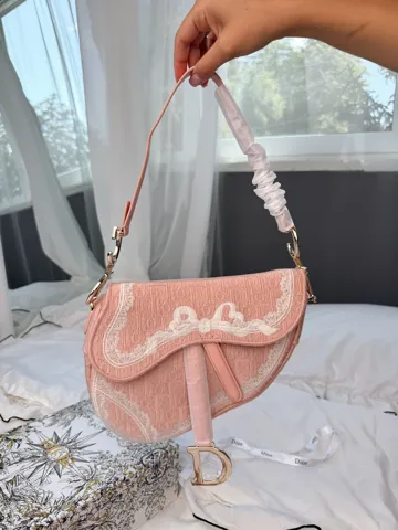 Dior Saddle Bag Toile de Jouy Pink