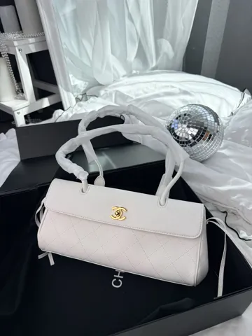 Chanel Top Handle Flap Bag White