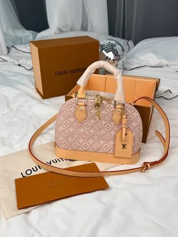 Louis Vuitton Alma BB Monogram Denim Pink