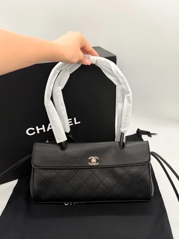Chanel Top Handle Flap Bag Black