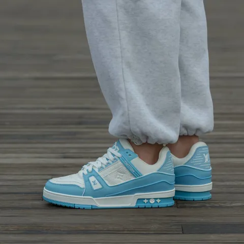 Louis Vuitton LV Trainer Sneakers White Blue