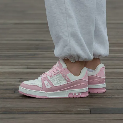 Louis Vuitton LV Trainer Sneakers White Pink