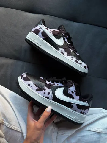 Air Force 1 Cow Print Field Black