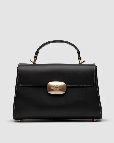 Coach Eliza Top Handle In Signature Canvas Black