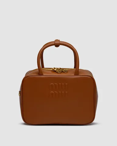 Miu Miu Leather Top-Handle Bag Brown