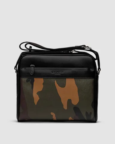 Coach Charles Camera Crossbody Messenger Bag Camo