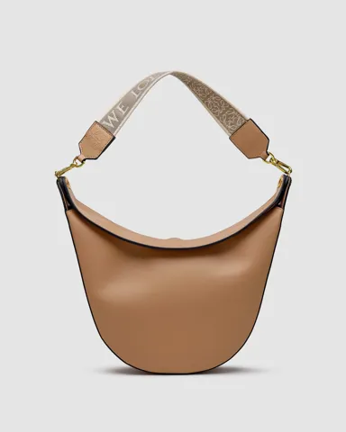 Loewe Luna Leather Shoulder Bag in Beige