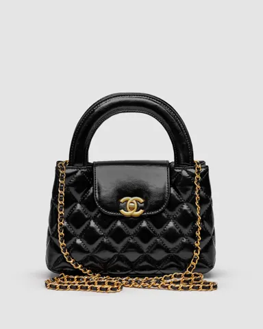 Chanel Kelly Bag Shiny Aged Calfskin Black & Gold Hardware