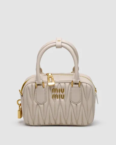 Miu Miu Arcadie Matelassé Nappa Leather Bag Cream