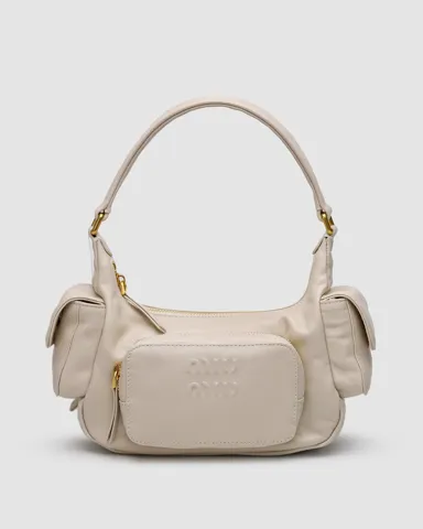 Miu Miu Nappa Leather Pocket Bag Cream