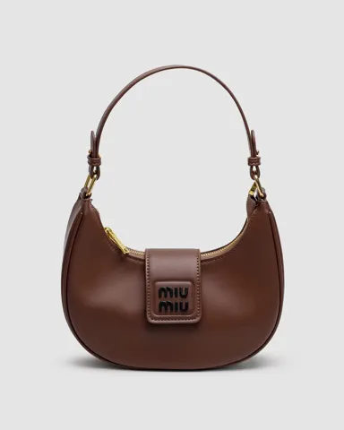 Miu Miu Leather Hobo Bag Brown