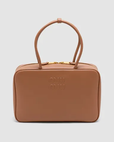 Miu Miu Brown Leather Beau Top-Handle Bag