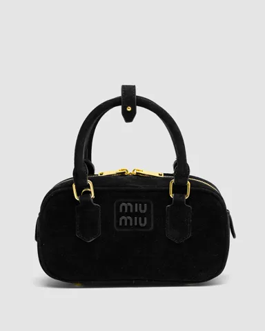 Miu Miu Arcadie Suede Bag Black