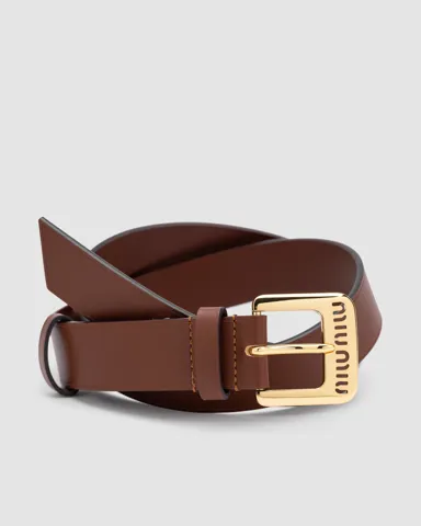 Miu Miu Nappa Leather Belt Brown