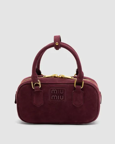 Miu Miu Arcadie Suede Bag Burgundy