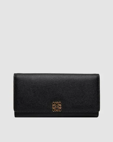 Loewe Anagram Continental Wallet in Pebble Grain Calfskin