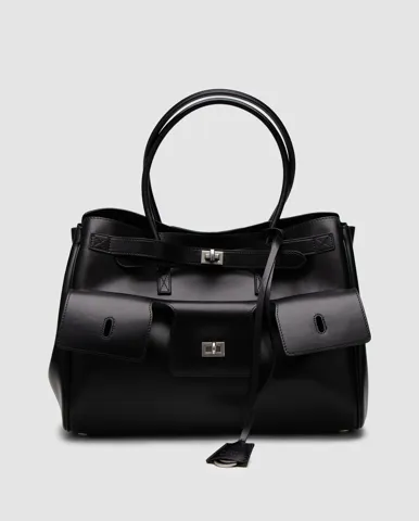 Balenciaga Bel Air Tote Bag Black/Silver
