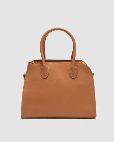 The Row Soft Margaux 26 Bag in Leather Ginger