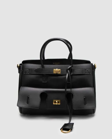 Balenciaga Bel Air Small Carry All Bag in Black\Gold