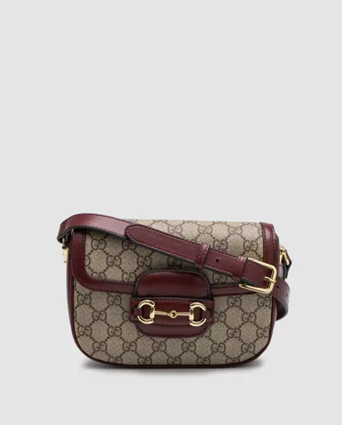 Gucci Horsebit 1955 Mini Bag Beige/Burgundy