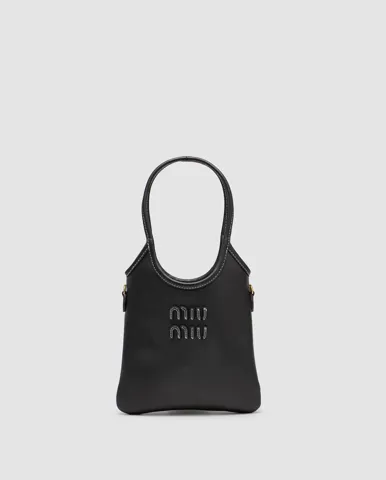 Miu Miu Ivy Leather Mini Bag Black