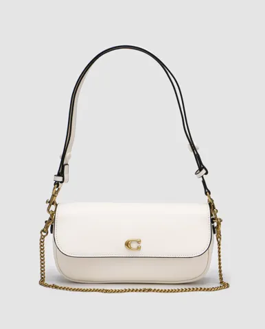 Coach Brook Flap Chain White\Gold