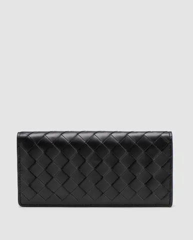 Bottega Veneta Intrecciato Bi-Fold Wallet Large Black